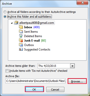 Auto-Archive settings